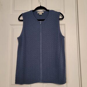 Allison Daley zippered vest - Size medium-denim blue.  100% acrylic and washable